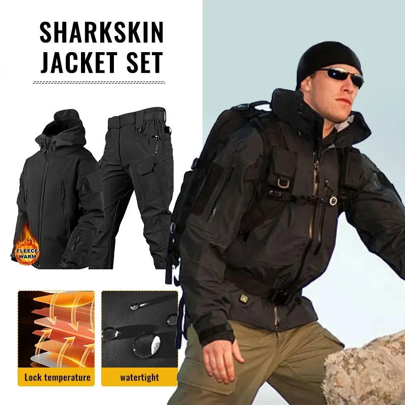 Winter Clothing Hiking - Setelan olahraga pria, tebal, lembut, kerja,