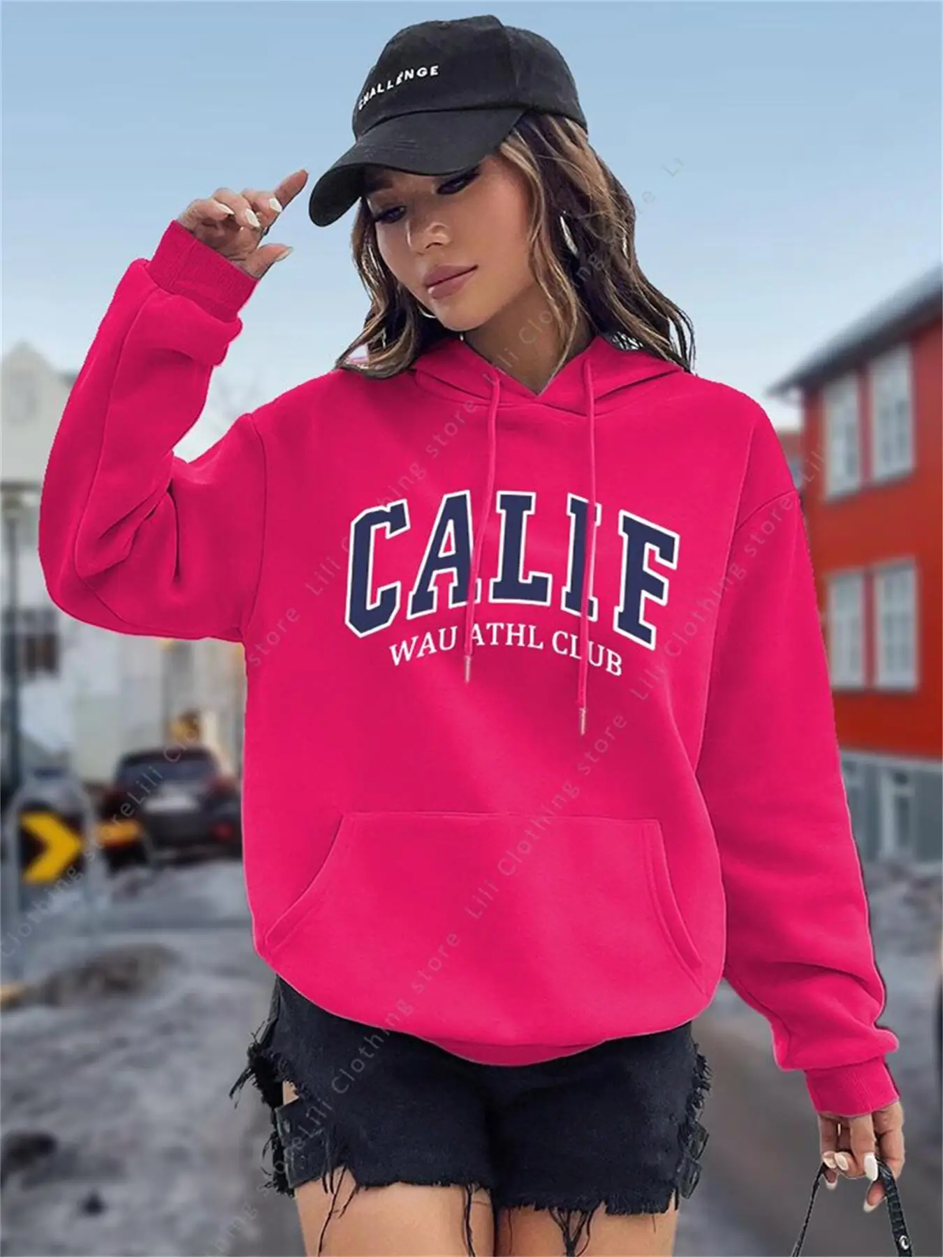 Winter Clothing Drawing - Hoodie Wanita Y2K Kozy Fleece CALIF
