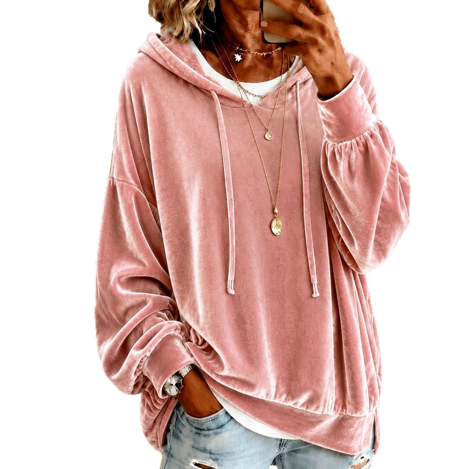 Hoodie Fleece Lengan Panjang W - Winter Clothing Drawing ulasan dan harga