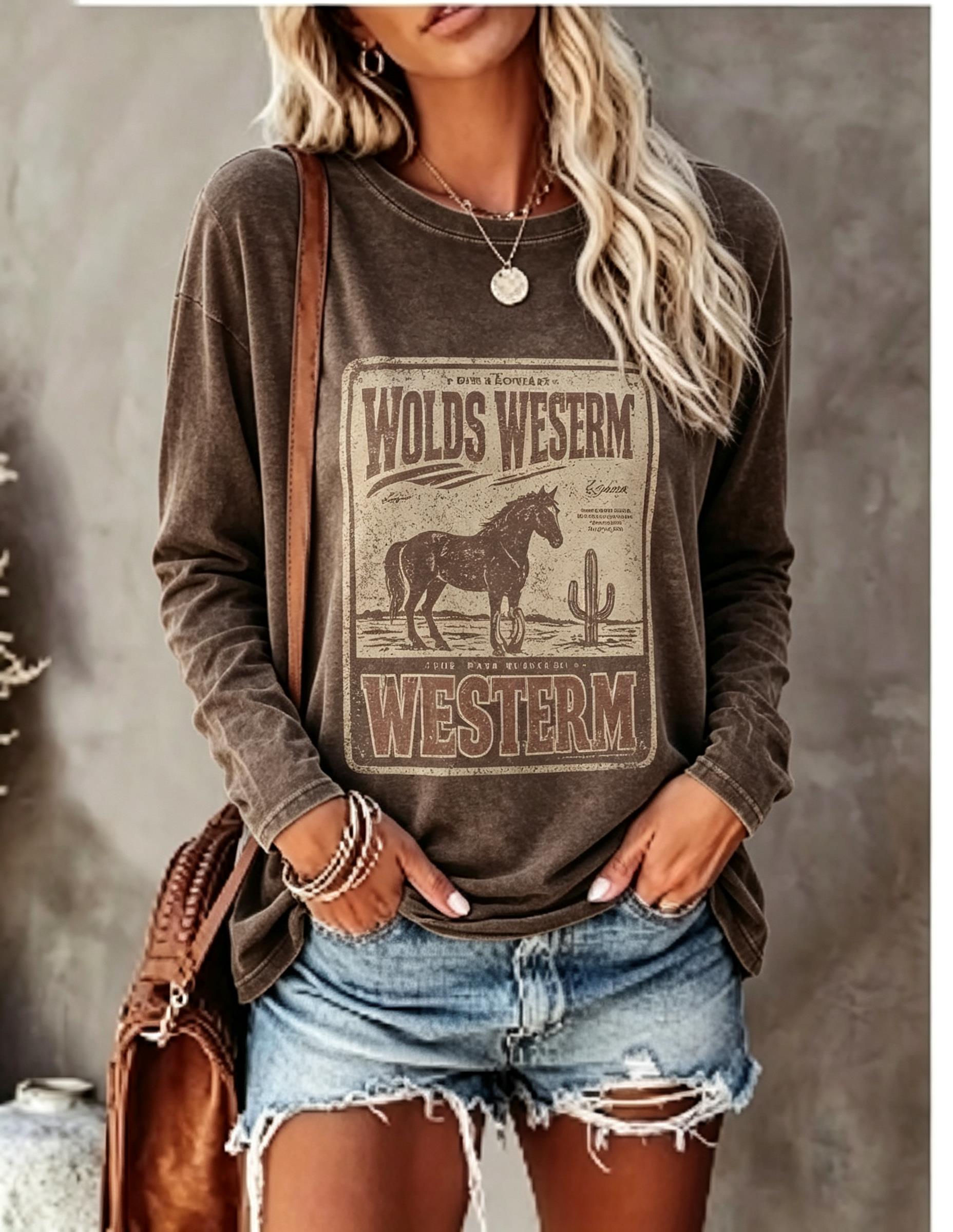 Kaos Lengan Panjang Wanita, Mo - Winter Clothing For Women ulasan dan harga