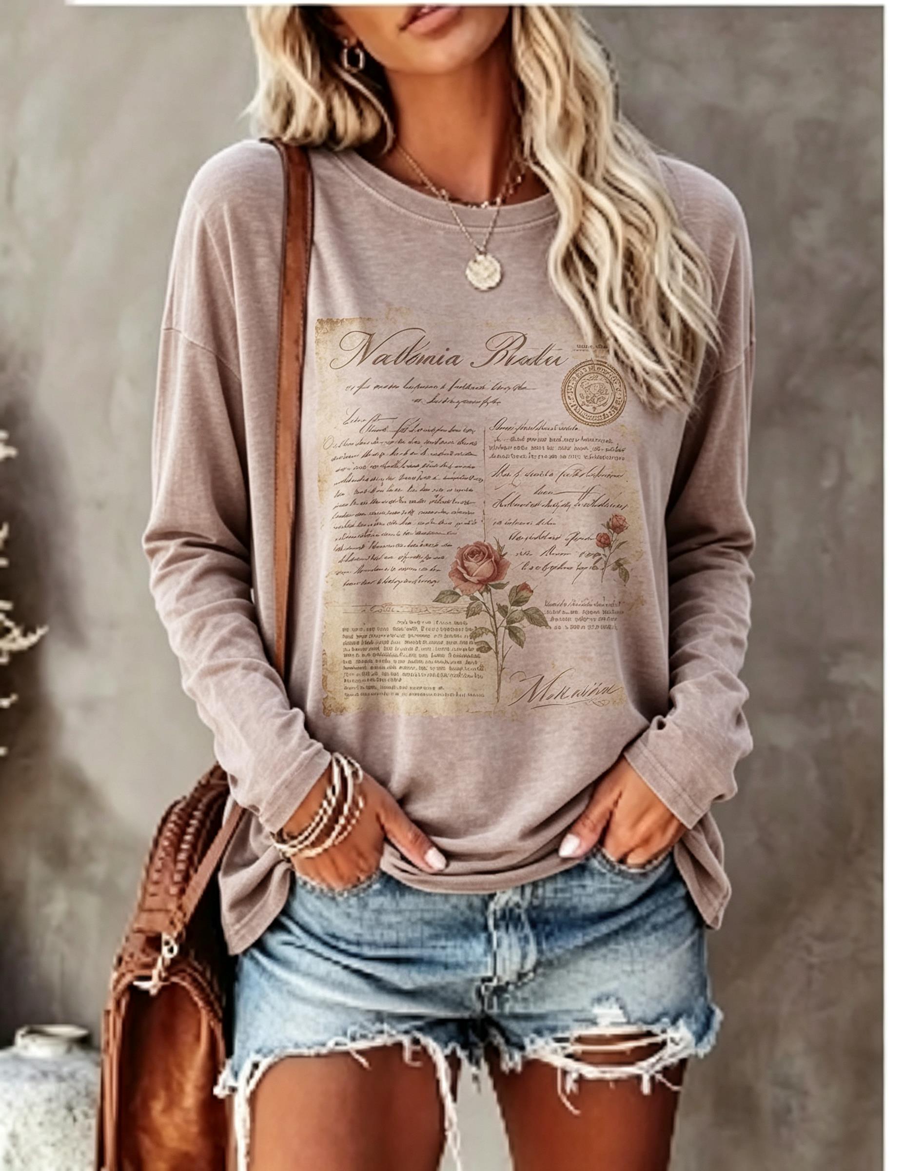 Kaos Lengan Panjang Wanita, Mo - Winter Clothing For Women ulasan dan harga
